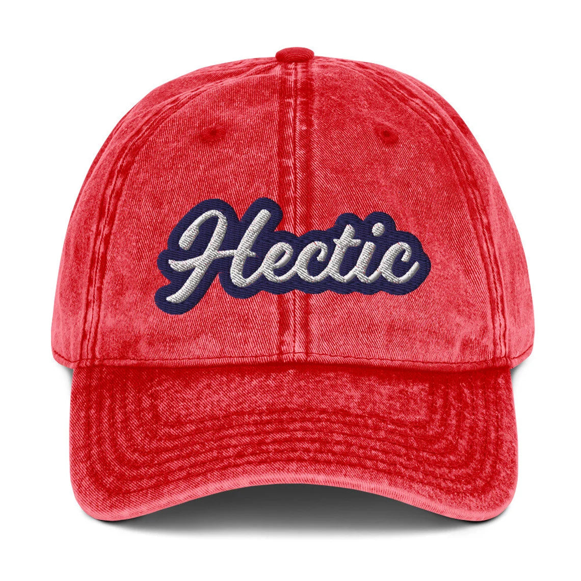 Red hectic hat - This hectic dad hat is funny, colorful and made for for hectic people. This hectic hat has a faded material and unique design with a vintage style look. Wear it as an everyday hat or give it as a funny gift to hectic friend. Stand out in this hectic hat, it's a stylish funny dad hat that's sure to turn heads.