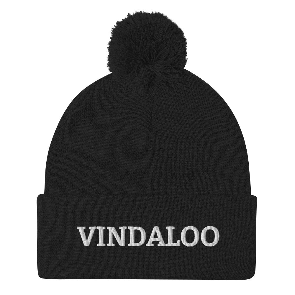 Black Vindaloo Beanie from Nina's Funky Shop by ninanush - Do you love vindaloo? Looking for a unique foodie hat? This warm and cozy, embroidered pom pom beanie is just what you need. Celebrate your favorite foods in style with this Indian food beanie. The perfect warm foodie hat for vindaloo lovers and foodies of all kinds. Celebrate your favorite foods with nianush.