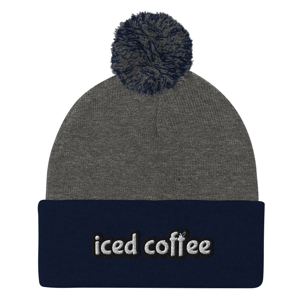 Gray and Navy Iced Coffee Beanie from Nina's Funky Shop by ninanush - Iced Coffee is a way of life ⚡ Do you love iced coffee? Looking for a fun gift for a coffee drinker? This warm and cozy, embroidered beanie is just what you need. Celebrate your favorite drink in style with this colorful Iced Coffee Beanie. Perfect for coffee lovers and foodies of all kinds, it's designed by Nina and made just for you.