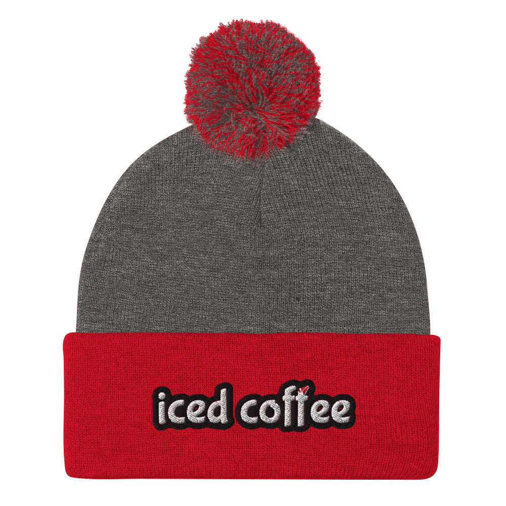 Red and Gray Iced Coffee Beanie from Nina's Funky Shop by ninanush - Iced Coffee is a way of life ⚡ Do you love iced coffee? Looking for a fun gift for a coffee drinker? This warm and cozy, embroidered beanie is just what you need. Celebrate your favorite drink in style with this colorful Iced Coffee Beanie. Perfect for coffee lovers and foodies of all kinds, it's designed by Nina and made just for you.