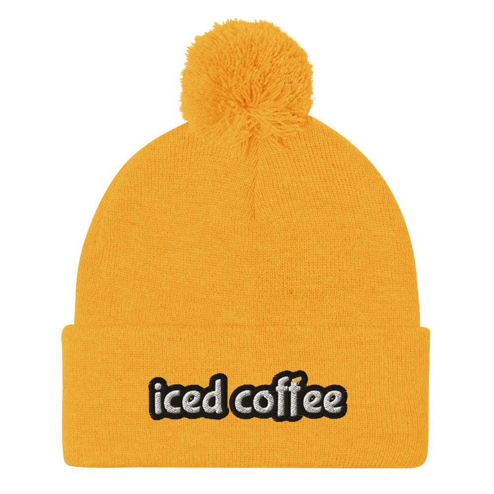 Yellow Iced Coffee Beanie from Nina's Funky Shop by ninanush - Iced Coffee is a way of life ⚡ Do you love iced coffee? Looking for a fun gift for a coffee drinker? This warm and cozy, embroidered beanie is just what you need. Celebrate your favorite drink in style with this colorful Iced Coffee Beanie. Perfect for coffee lovers and foodies of all kinds, it's designed by Nina and made just for you.