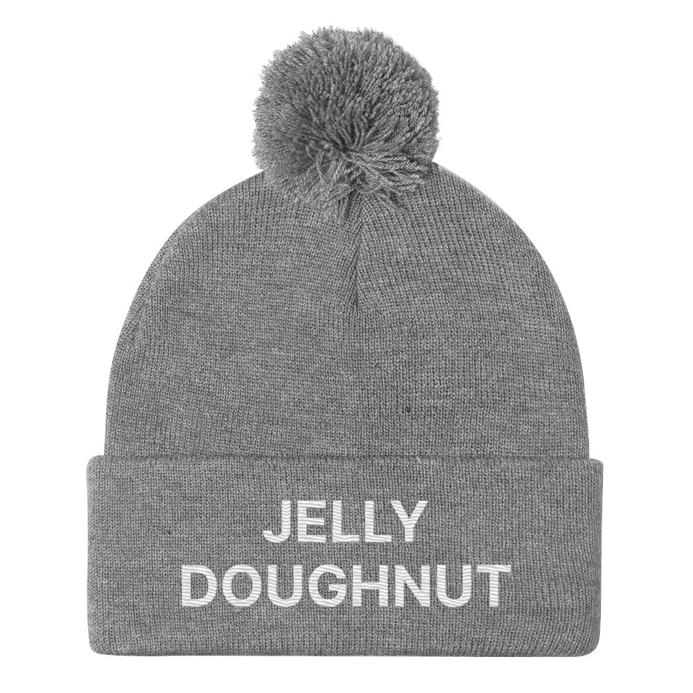 Gray Jelly Doughnut Beanie from Nina's Funky Shop by ninanush - Do you love Jelly Doughnuts? Looking for a fun gift for a foodie? This warm and cozy, embroidered beanie is just what you need. Celebrate your favorite foods in style with this Jelly Doughnut Beanie. Perfect for jelly doughnut lovers and foodies of all kinds. Celebrate your favorite foods with our funny foodie apparel.