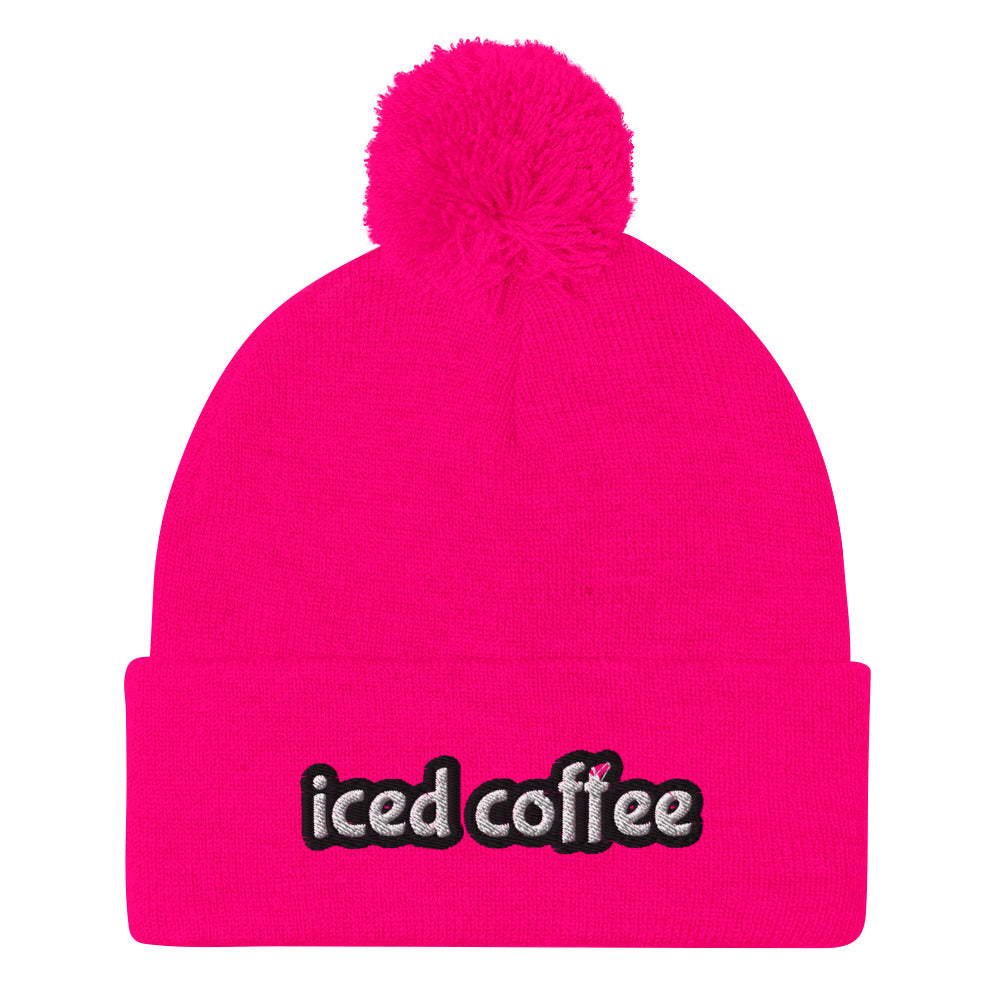 Pink Iced Coffee Beanie from Nina's Funky Shop by ninanush - Iced Coffee is a way of life ⚡ Do you love iced coffee? Looking for a fun gift for a coffee drinker? This warm and cozy, embroidered beanie is just what you need. Celebrate your favorite drink in style with this colorful Iced Coffee Beanie. Perfect for coffee lovers and foodies of all kinds, it's designed by Nina and made just for you.
