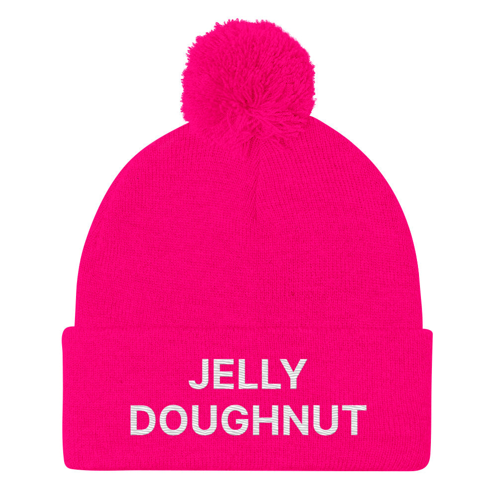 Pink Jelly Doughnut Beanie from Nina's Funky Shop by ninanush - Do you love Jelly Doughnuts? Looking for a fun gift for a foodie? This warm and cozy, embroidered beanie is just what you need. Celebrate your favorite foods in style with this Jelly Doughnut Beanie. Perfect for jelly doughnut lovers and foodies of all kinds. Celebrate your favorite foods with our funny foodie apparel.