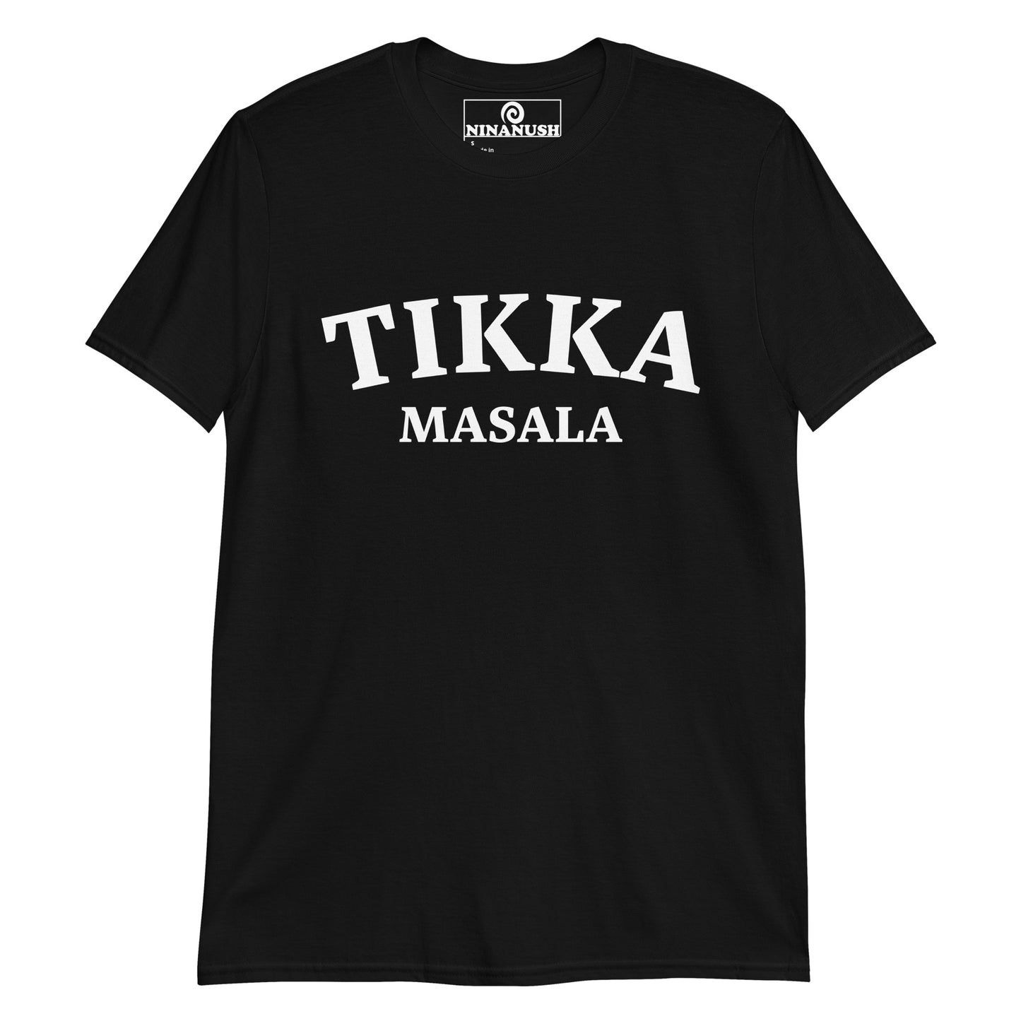 Black Tikka Masala T-shirt from Nina's Funky Shop by ninanush - Tikka Masala 🔥 Do you love tikka masala? Looking for a unique foodie gift? Look no further! Our Tikka Masala T-shirt is just what you need. It's a college-style, crew neck foodie shirt for Indian food enthusiasts. If you love tikka masala, this funny food shirt was designed just for you.