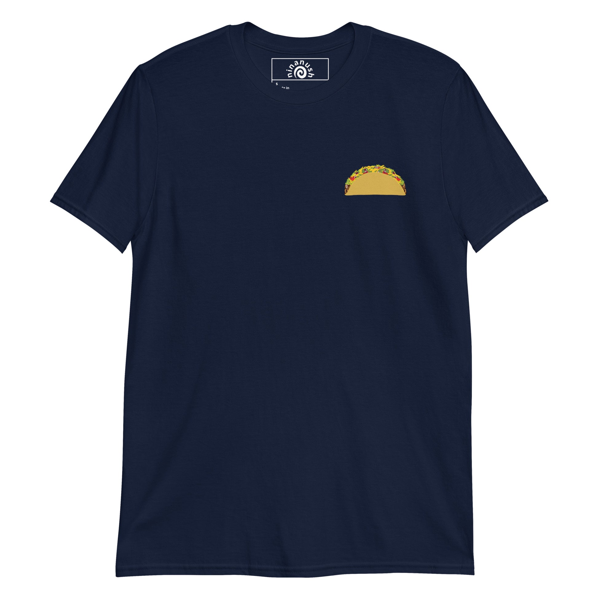 Navy  I Wish I Was Full Of Tacos Instead Of Emotions T-shirt from Nina's Funky Shop by ninanush - Do you love Tacos? Feeling a little emotional? Looking for a funny gift? Our More Tacos Less Emotions T-shirt is just what you need. It's a unisex t-shirt with "I Wish I Was Full Of Tacos Instead Of Emotions" and a small hand drawn taco design. A funny t-shirt for taco enthusiasts and a quirky t-shirt for foodies of all kinds.