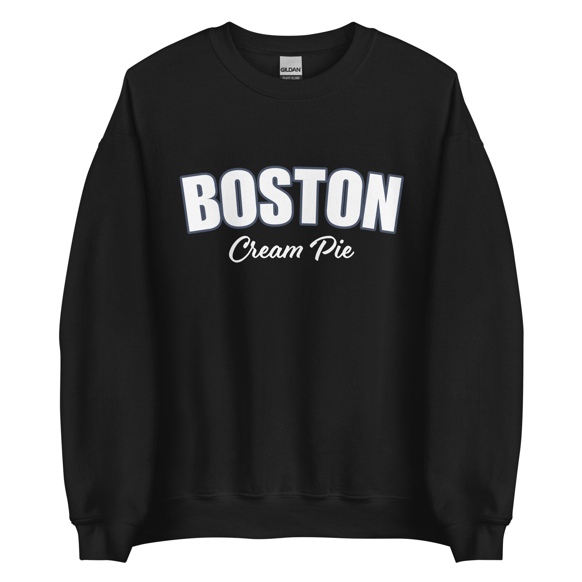 Black Boston Cream Pie Sweatshirt from Nina's Funky Shop by ninanush - Are you a Boston cream pie enthusiast? Looking for a gift for your favorite New Englander? Introducing our Boston Cream Pie Sweatshirt! It's soft, comfortable and a funny foodie sweatshirt for pie lovers like you. This unisex, varsity sweatshirt comes in a variety of colors with the words "Boston Cream Pie", expertly printed on the front.