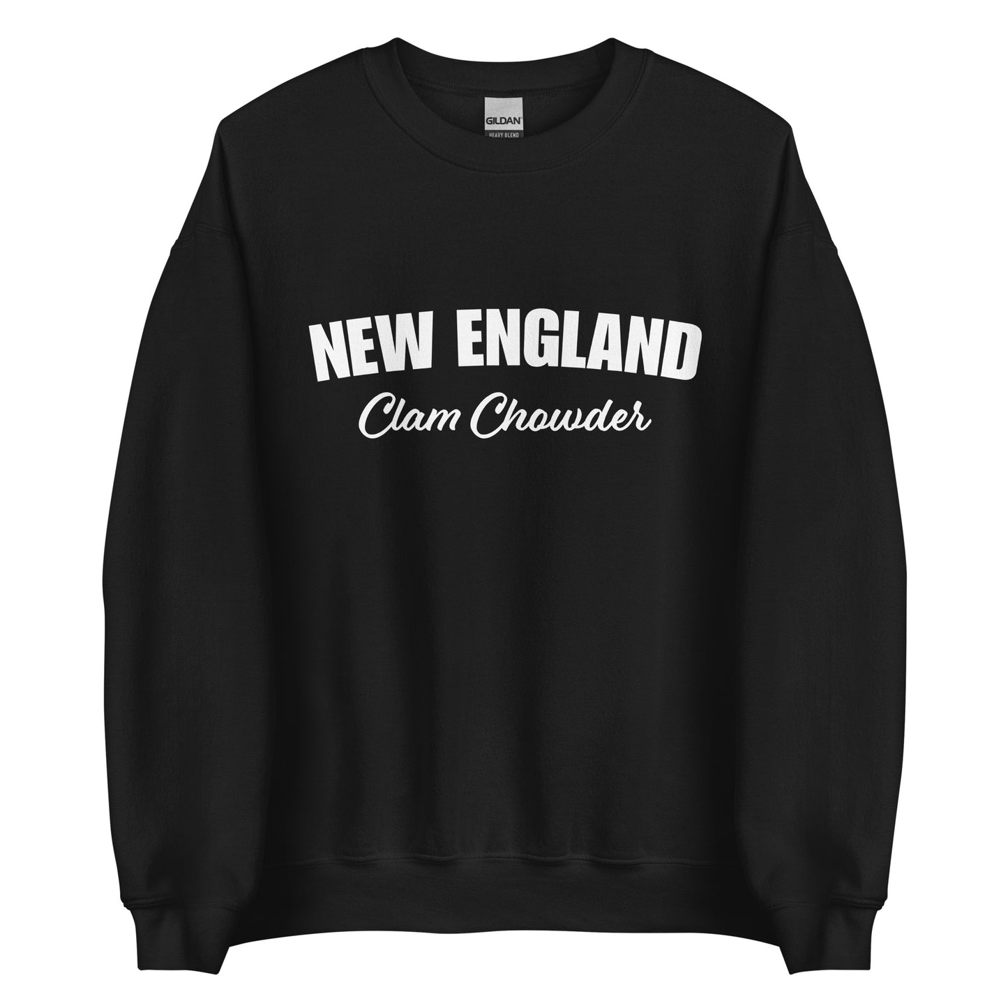 Black New England Clam Chowder Sweatshirt from Nina's Funky Shop by ninanush - Do you love New England Clam Chowder? Looking for a gift for your favorite New Englander? Introducing our New England Clam Chowder Sweatshirt! It's soft, comfortable and a funny foodie sweatshirt for Chowder lovers. This crew neck sweatshirt comes in a variety of colors with "New England Clam Chowder" on the front.