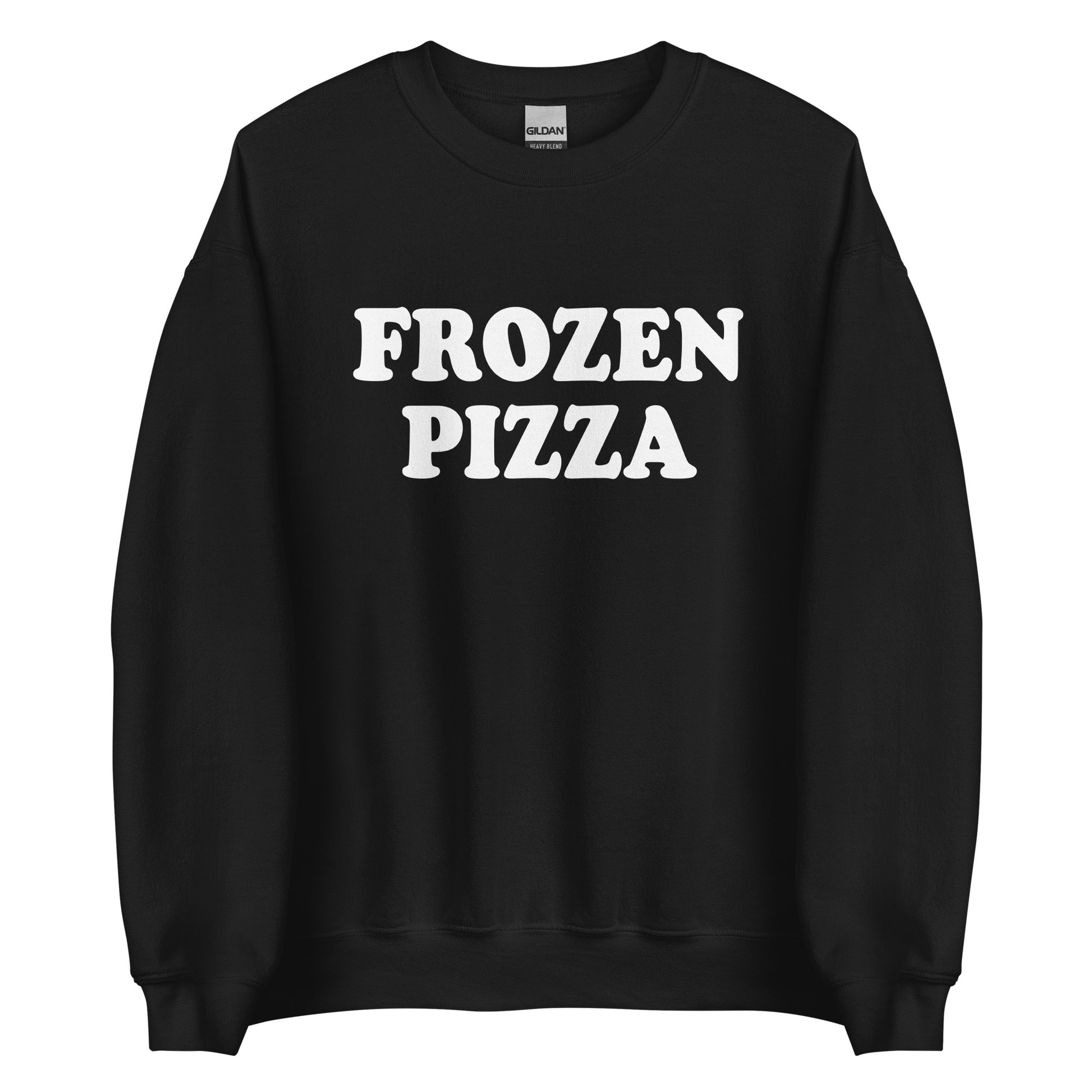 Black Frozen Pizza Sweatshirt from Nina's Funky Shop by ninanush - Do you frozen pizza? Looking for a funny gift for a friend? Our Frozen Pizza Crewneck Sweatshirt is just what you need. It's a unisex sweatshirt for foodies with "frozen pizza" on the front. A funny food sweatshirt for cozy nights in or streetwear for foodies.This frozen pizza enthusiast sweatshirt is made just for you.