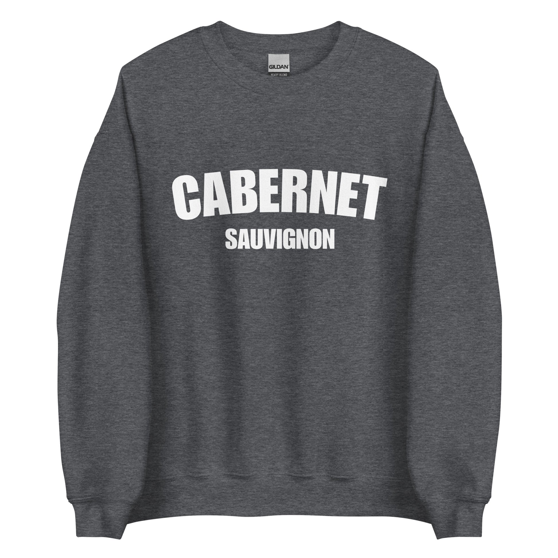 Dark Gray Cabernet Sauvignon Sweatshirt from Nina's Funky Shop by ninanush - Love Cabernet Sauvignon? Looking for a fun wine lover gift? Our Cabernet Sauvignon Sweatshirt is a unisex, crew neck sweatshirt that comes in a variety of colors with "Cabernet Sauvignon", on the front. Perfect for cozy nights in or stand out streetwear, this wine enthusiast sweatshirt is designed by Nina just for you.