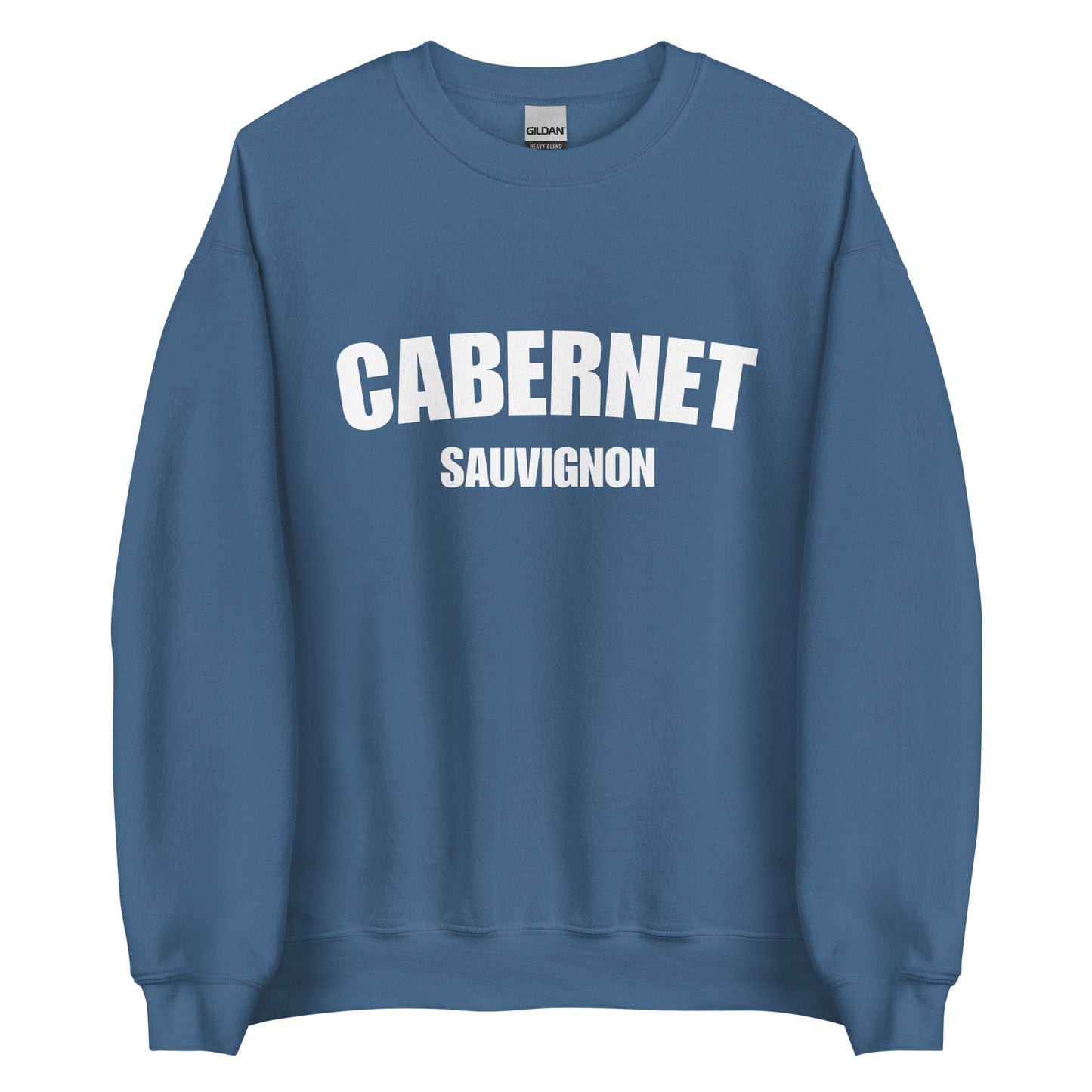 Indigo Blue Cabernet Sauvignon Sweatshirt from Nina's Funky Shop by ninanush - Love Cabernet Sauvignon? Looking for a fun wine lover gift? Our Cabernet Sauvignon Sweatshirt is a unisex, crew neck sweatshirt that comes in a variety of colors with "Cabernet Sauvignon", on the front. Perfect for cozy nights in or stand out streetwear, this wine enthusiast sweatshirt is designed by Nina just for you.
