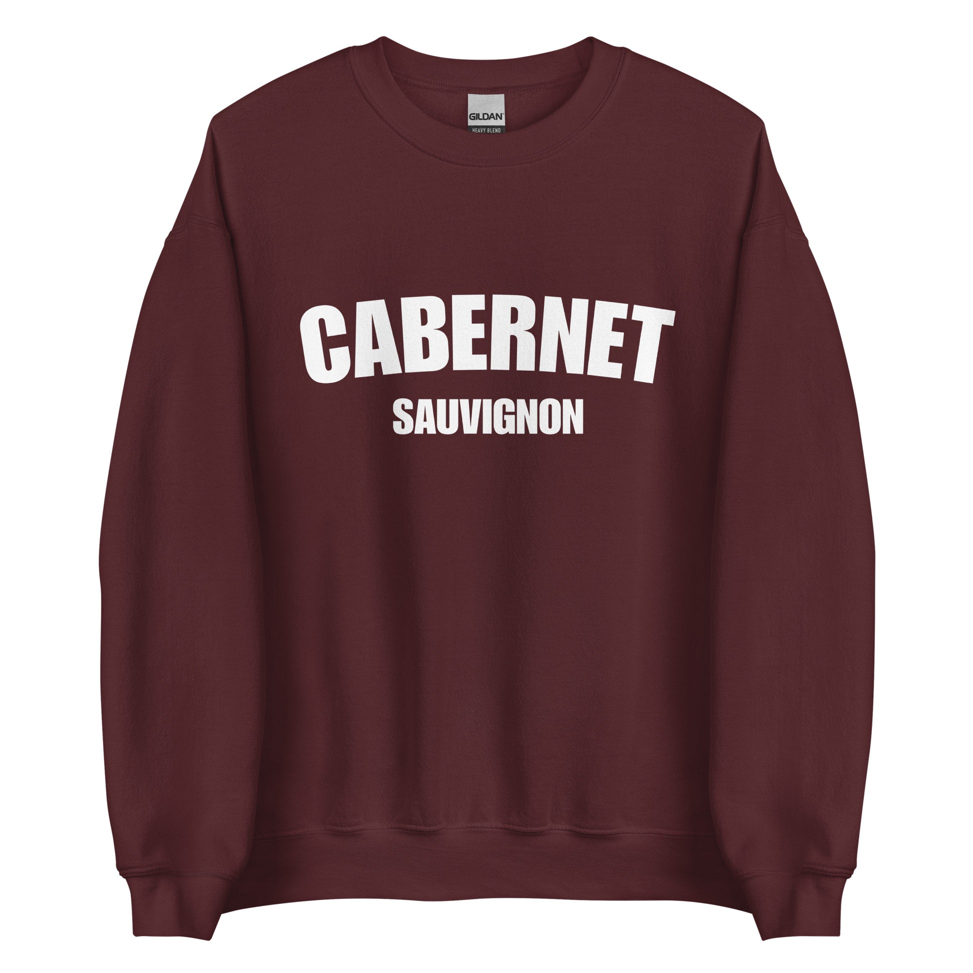 Maroon Cabernet Sauvignon Sweatshirt from Nina's Funky Shop by ninanush - Love Cabernet Sauvignon? Looking for a fun wine lover gift? Our Cabernet Sauvignon Sweatshirt is a unisex, crew neck sweatshirt that comes in a variety of colors with "Cabernet Sauvignon", on the front. Perfect for cozy nights in or stand out streetwear, this wine enthusiast sweatshirt is designed by Nina just for you.
