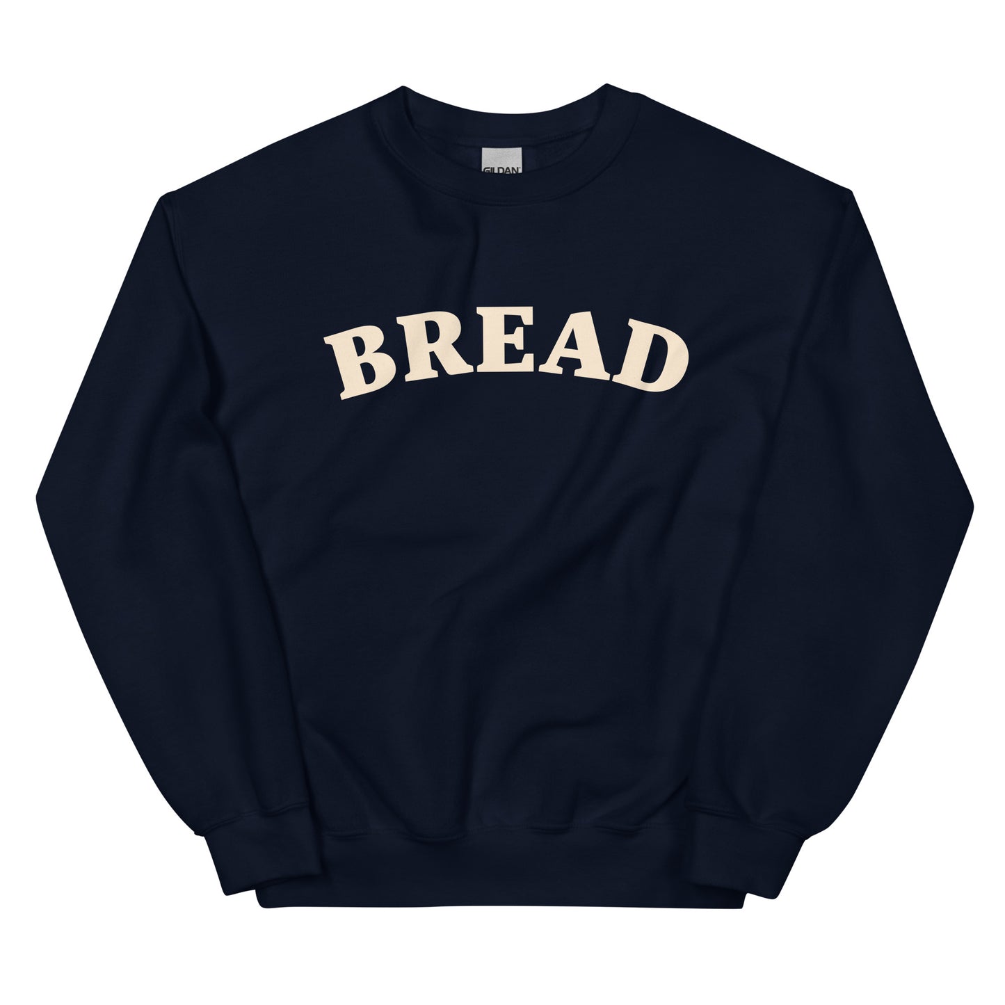 Navy bread sweatshirt - Do you love bread? Make a statement in this bread sweatshirt. It's a funny food sweatshirt for bread enthusiasts. This classic crew neck sweatshirt is soft, comfortable & designed just for bread lovers. Eat your favorite bread in style in this stylish sweatshirt for foodies or give it as a unique gift for a bread lover.