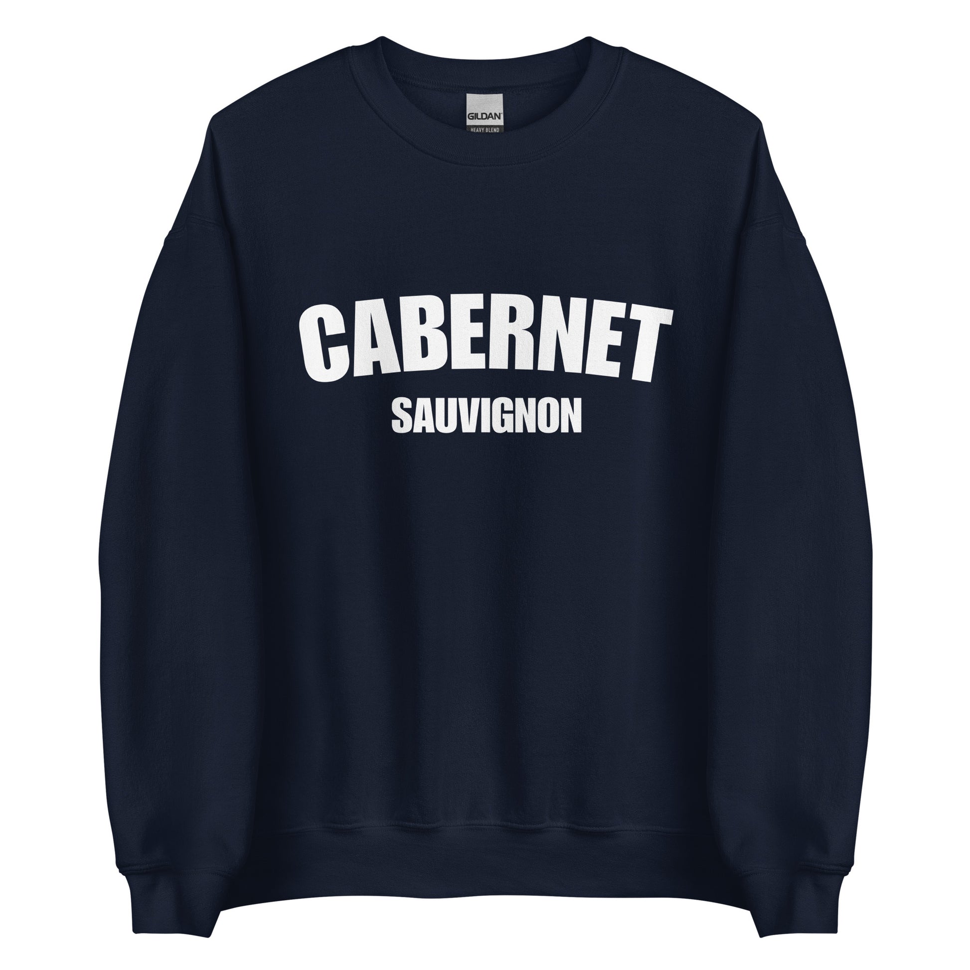Navy Cabernet Sauvignon Sweatshirt from Nina's Funky Shop by ninanush - Love Cabernet Sauvignon? Looking for a fun wine lover gift? Our Cabernet Sauvignon Sweatshirt is a unisex, crew neck sweatshirt that comes in a variety of colors with "Cabernet Sauvignon", on the front. Perfect for cozy nights in or stand out streetwear, this wine enthusiast sweatshirt is designed by Nina just for you.