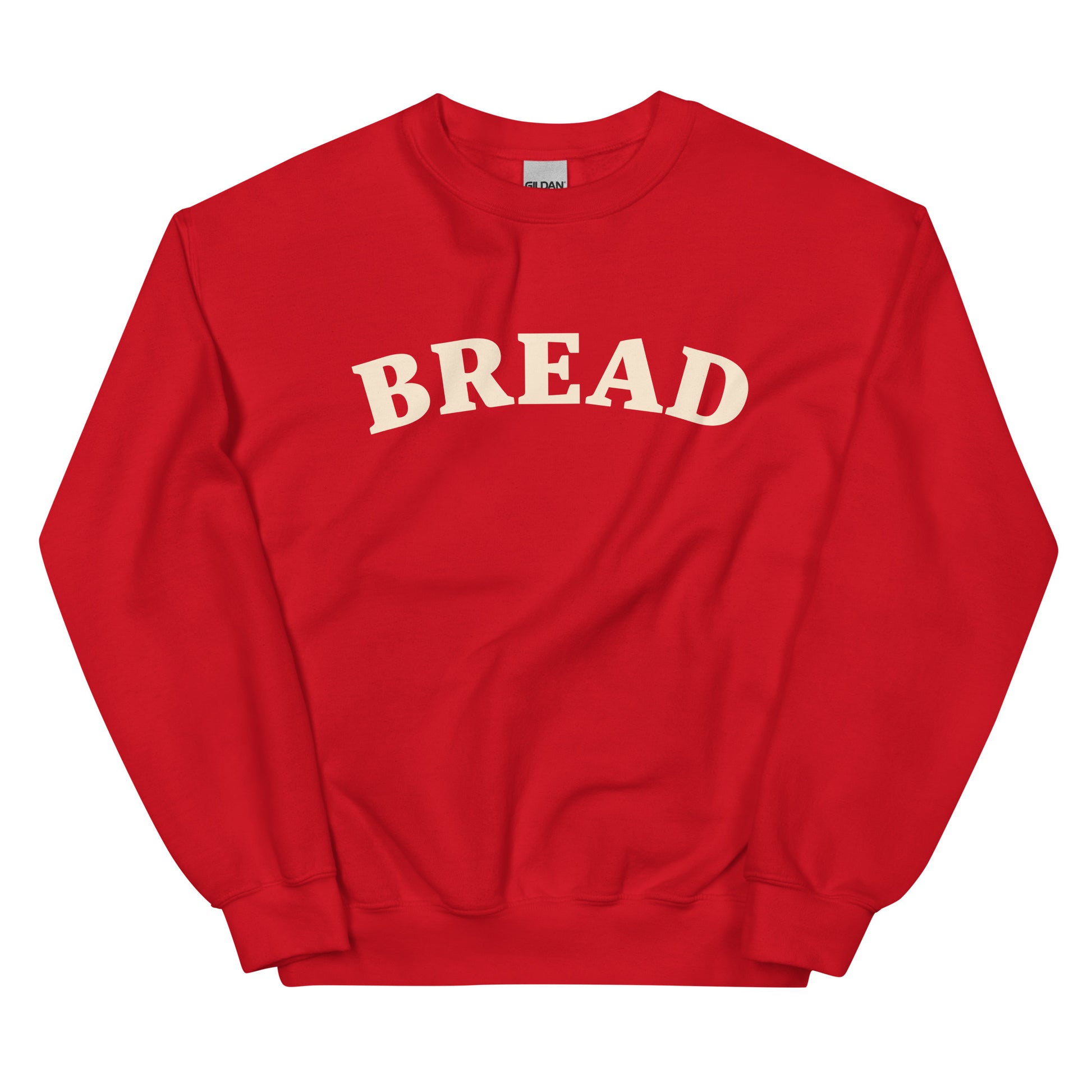 Red bread sweatshirt - Do you love bread? Make a statement in this bread sweatshirt. It's a funny food sweatshirt for bread enthusiasts. This classic crew neck sweatshirt is soft, comfortable & designed just for bread lovers. Eat your favorite bread in style in this stylish sweatshirt for foodies or give it as a unique gift for a bread lover.