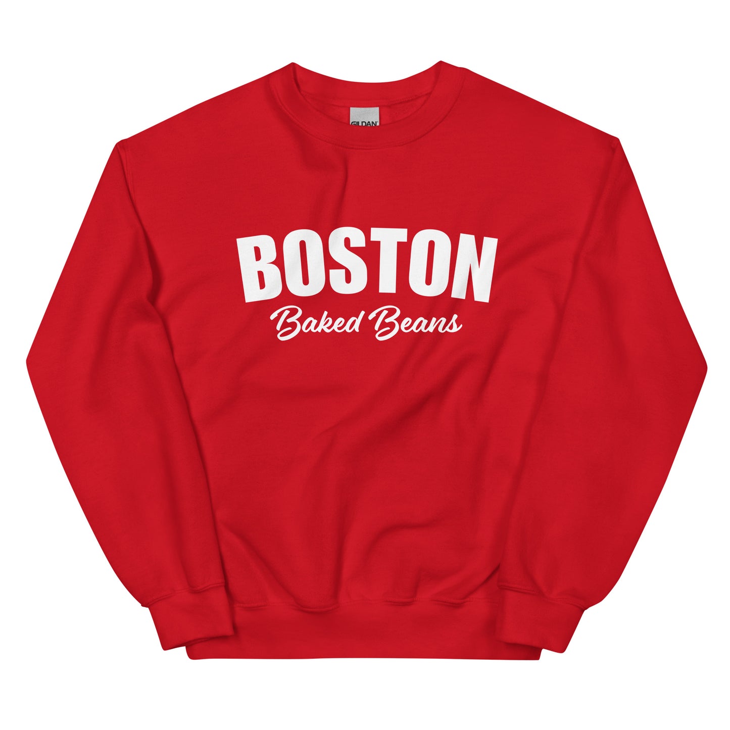 Red Boston Baked Beans Sweatshirt from Nina's Funky Shop by ninanush - Fan of Boston Baked Beans? Need a fun gift for a New Englander? Introducing our Boston Baked Beans Sweatshirt! It's a funny foodie sweatshirt for Baked Beans. This unisex, varsity sweatshirt comes in a variety of colors with the words "Boston Baked Beans" on the front. Eat baked beans in style in this foodie sweatshirt.
