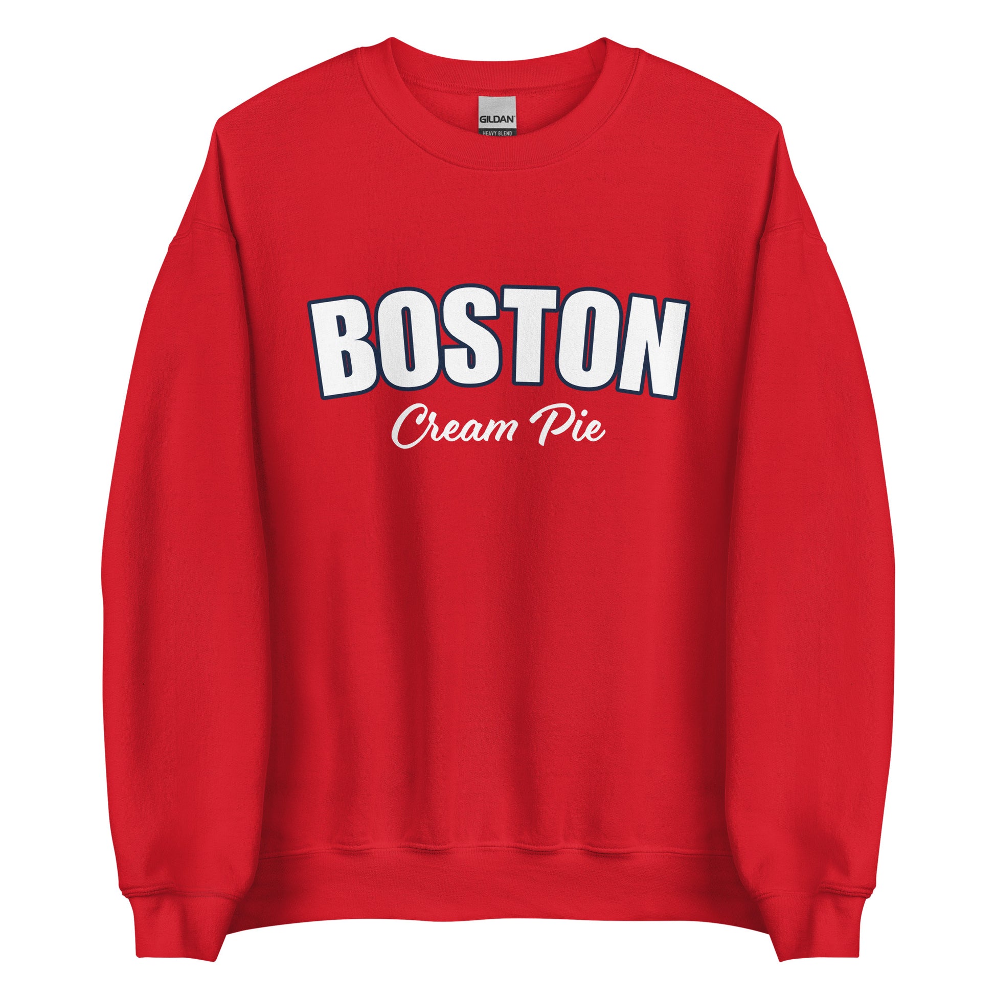 Red Boston Cream Pie Sweatshirt from Nina's Funky Shop by ninanush - Are you a Boston cream pie enthusiast? Looking for a gift for your favorite New Englander? Introducing our Boston Cream Pie Sweatshirt! It's soft, comfortable and a funny foodie sweatshirt for pie lovers like you. This unisex, varsity sweatshirt comes in a variety of colors with the words "Boston Cream Pie", expertly printed on the front. 
