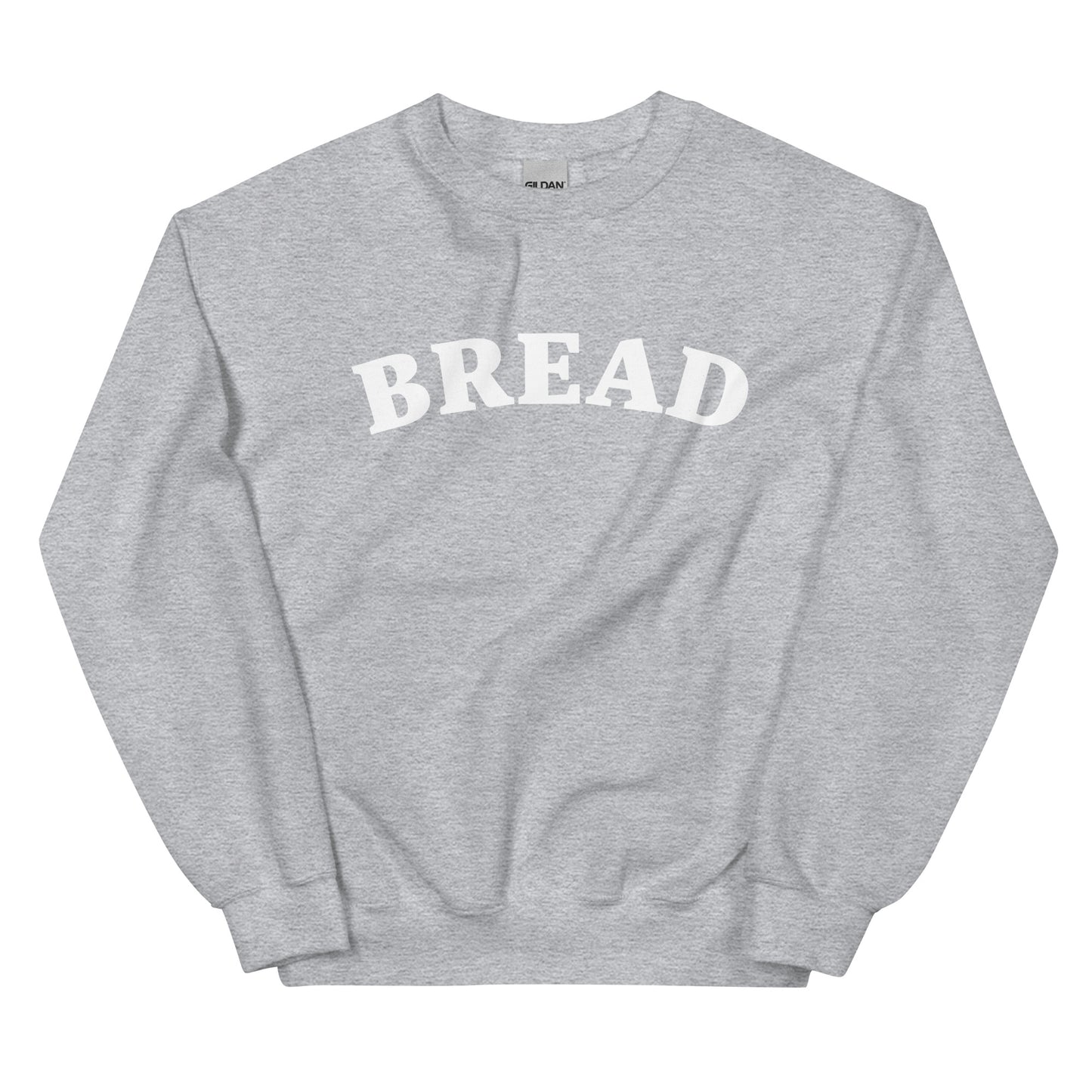 Light gray bread sweatshirt - Do you love bread? Make a statement in this bread sweatshirt. It's a funny food sweatshirt for bread enthusiasts. This classic crew neck sweatshirt is soft, comfortable & designed just for bread lovers. Eat your favorite bread in style in this stylish sweatshirt for foodies or give it as a unique gift for a bread lover.