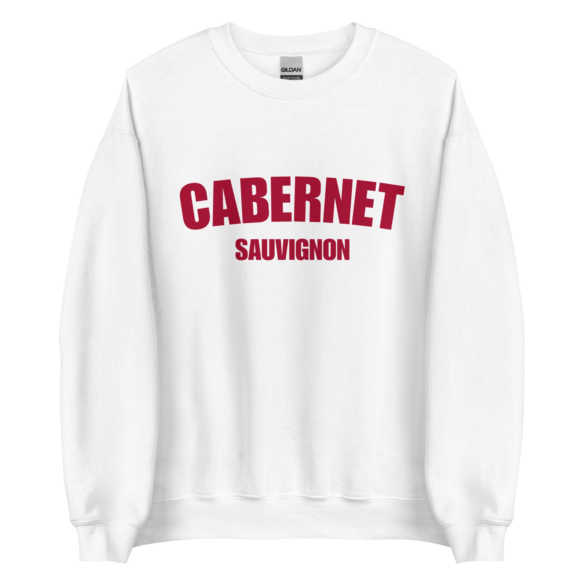 White and Red Cabernet Sauvignon Sweatshirt from Nina's Funky Shop by ninanush - Love Cabernet Sauvignon? Looking for a fun wine lover gift? Our Cabernet Sauvignon Sweatshirt is a unisex, crew neck sweatshirt that comes in a variety of colors with "Cabernet Sauvignon", on the front. Perfect for cozy nights in or stand out streetwear, this wine enthusiast sweatshirt is designed by Nina just for you. 