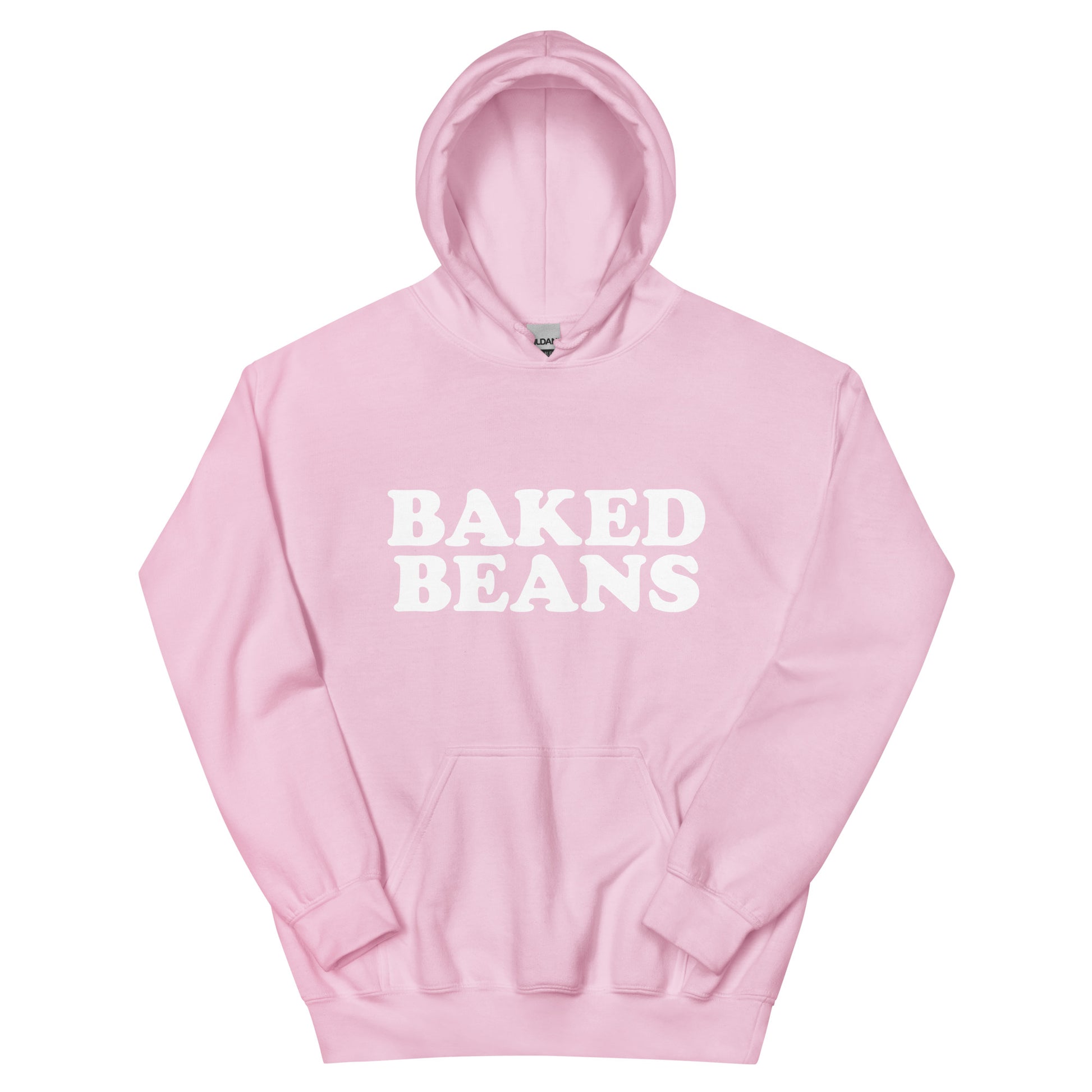 Light Pink Baked Beans Hoodie - Love baked beans? Looking for a gift for a baked beans enthusiast? Our Baked Beans Hoodie is soft, comfortable and made just for you! It's a funny hoodie that's perfect for everyday streetwear. Make a statement and eat your favorite baked beans.