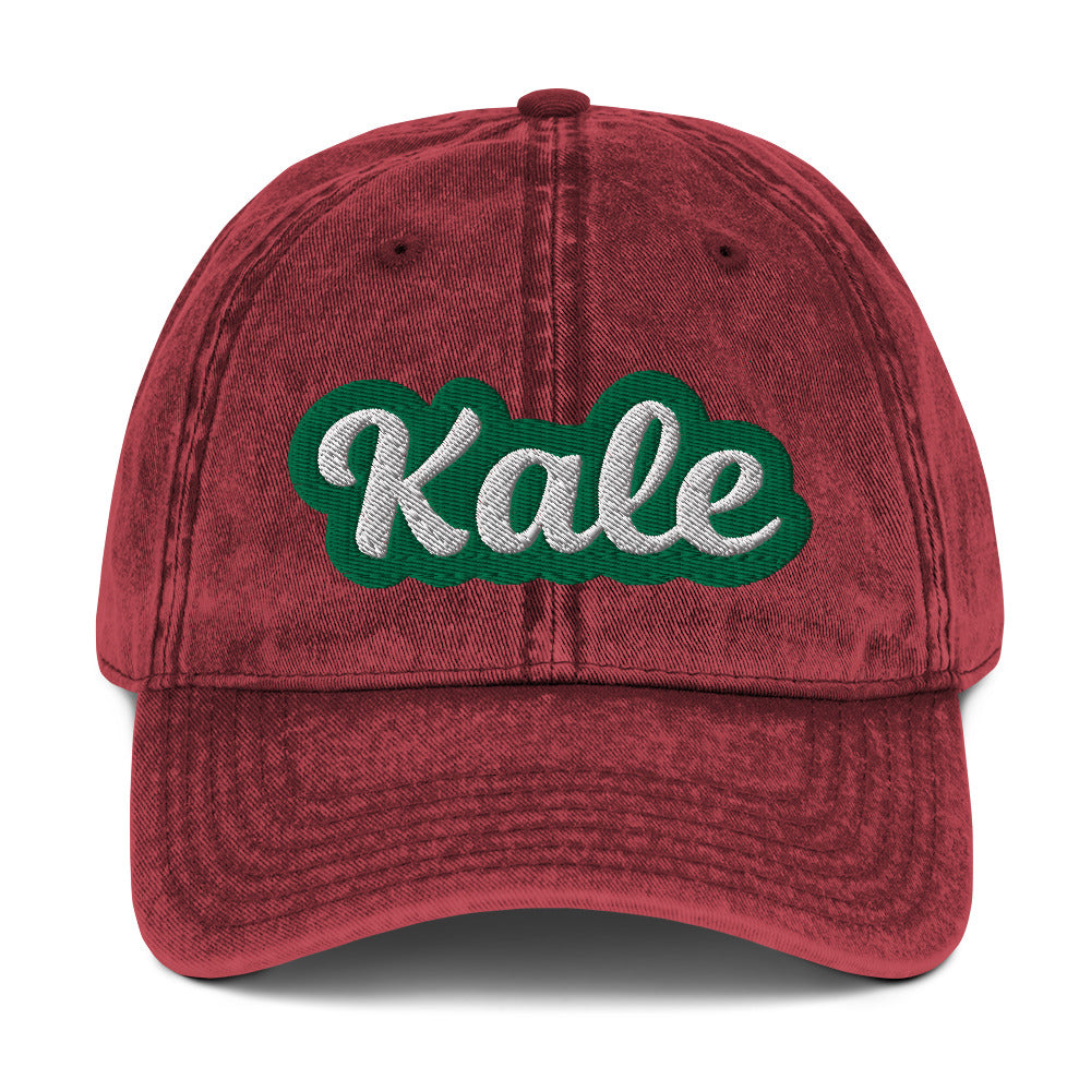 Maroon kale dad hat from Nina's Funky Shop by ninanush - Eat kale and stand out in our kale dad hat. It has an adjustable closure and comes in a variety of colors with the word "kale", expertly embroidered on the front. Wear this kale hat and make a statement or give it as a funny gift for a kale enthusiast. It's a unique dad hat for foodies and veggie lovers of all kinds.