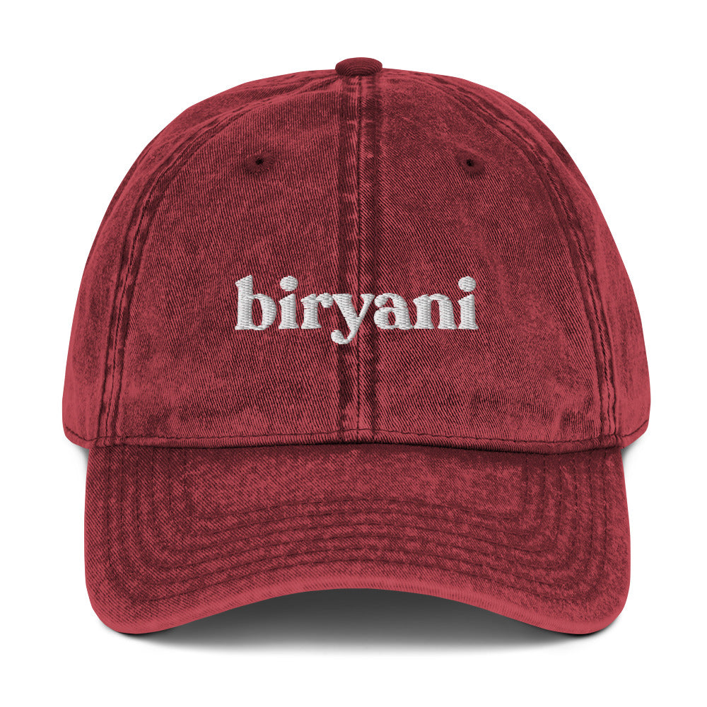 Maroon Biryani Dad Hat from Nina's Funky Shop by ninanush - Do you love Biryani? Looking for a unique foodie gift? Look no further! This Biryani hat is just what you need. Celebrate this classic Indian dish with a fun foodie dad hat. It's a comfortable embroidered dad hat with a stylish washed out cotton material. Celebrate your favorite food and drinks in our funky foodie apparel.