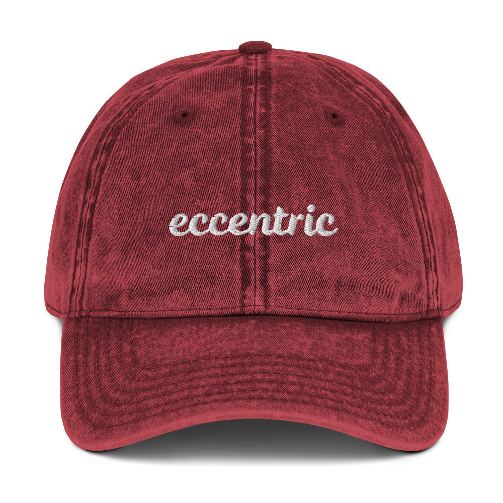 Maroon Eccentric Dad Hat from Nina's Funky Shop by ninanush - Are you a bit eccentric? Looking for a fun gift for friends or family? Our Eccentric Hat is just for you. It's made of comfortable cotton, comes in a variety of colors and has a convenient adjustable closure. This embroidered eccentric dad hat was designed by Nina for everyday streetwear.