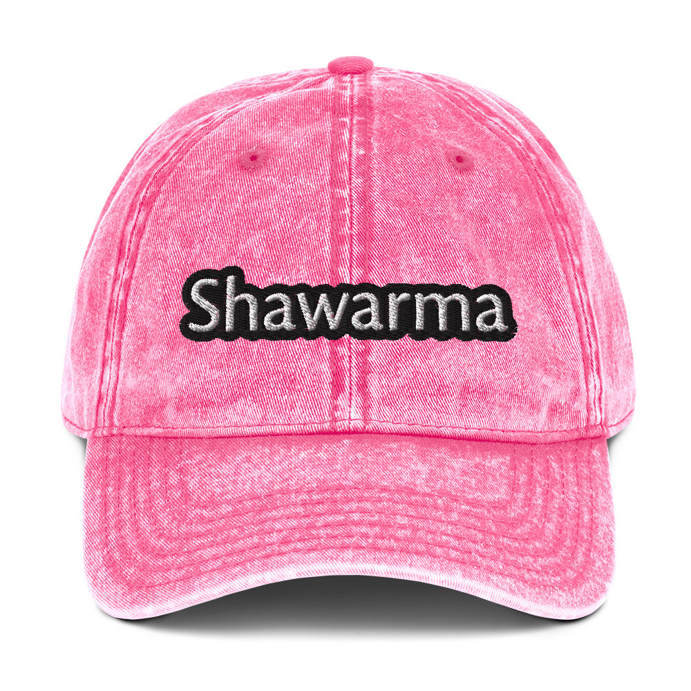 Pink shawarma dad hat - This shawarma dad hat is just what every Middle Eastern food lover needs. It's comfortable, eye-catching, designed for shawarma lovers and made just for you. This funny food hat has a washed out vintage style with a carefully embroidered design for shawarma enthusiasts. A perfect everyday hat or gift for shawarma lover.
