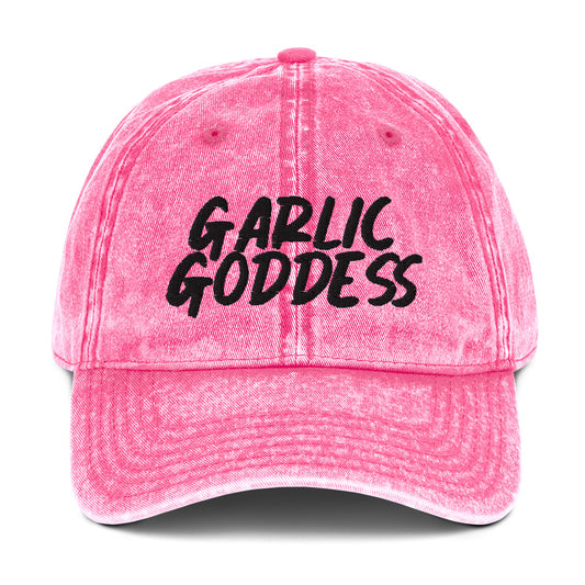 Pink garlic goddess dad hat from Nina's Funky Shop by ninanush - This unique garlic dad hat comes in a variety of colors with Garlic Goddess on the front. Our Garlic Goddess hat was designed by Nina especially for garlic enthusiasts and foodies of all kinds. Stay funky and eat garlic in this embroidered vintage style dad hat or give it as a unique gift for a garlic lover. 