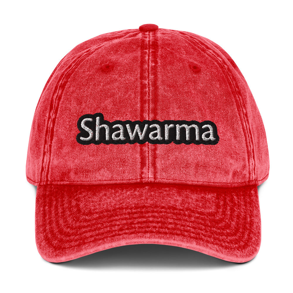 Red shawarma dad hat - This shawarma dad hat is just what every Middle Eastern food lover needs. It's comfortable, eye-catching, designed for shawarma lovers and made just for you. This funny food hat has a washed out vintage style with a carefully embroidered design for shawarma enthusiasts. A perfect everyday hat or gift for shawarma lover.