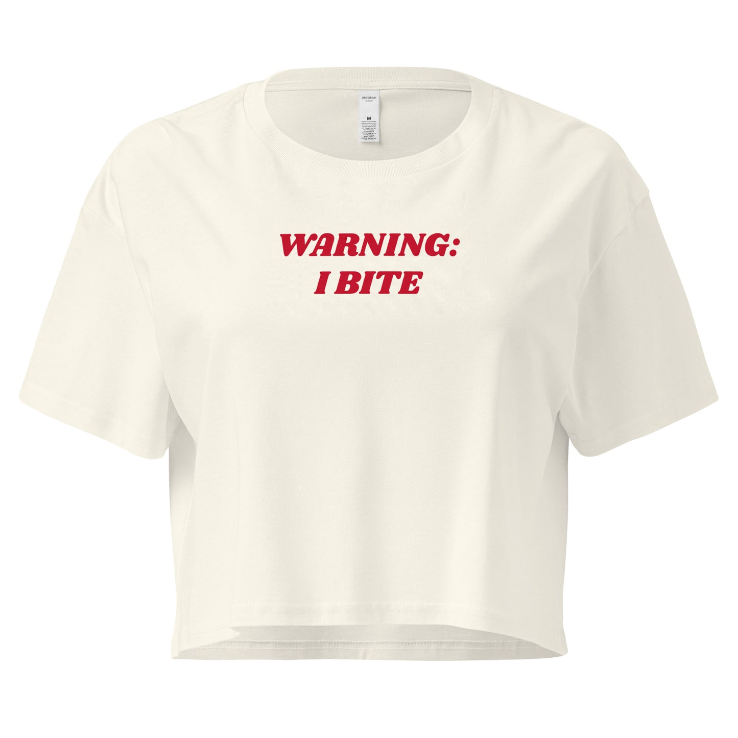 Warning: I Bite Crop Tee