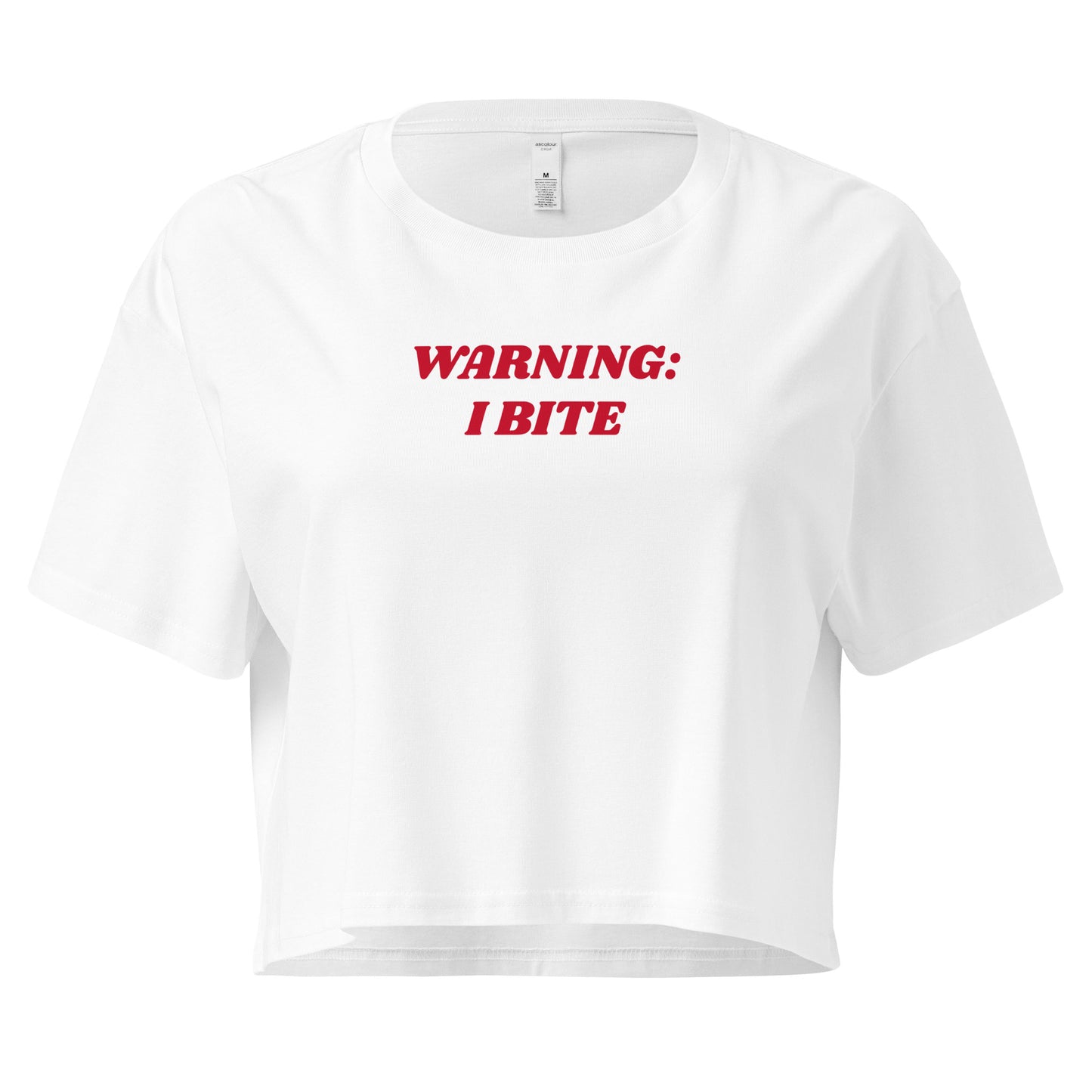 Warning: I Bite Crop Tee
