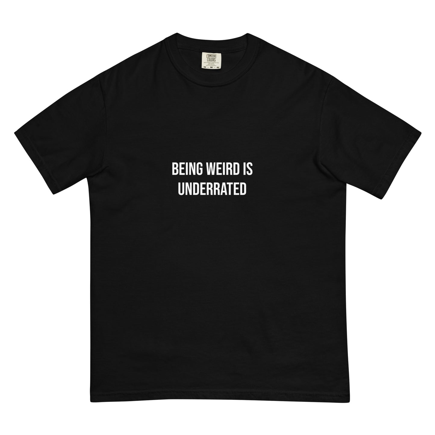 Black weird and proud t-shirt - This Weird is Underrated T-shirt is a funky, colorful tshirt with a message. The heavyweight cotton tshirt encourages self-expression and being different. Stay weird and show the world that being different is something to be embraced and celebrated. It's a unique streetwear everyday t-shirt and cute gift for weird friends.