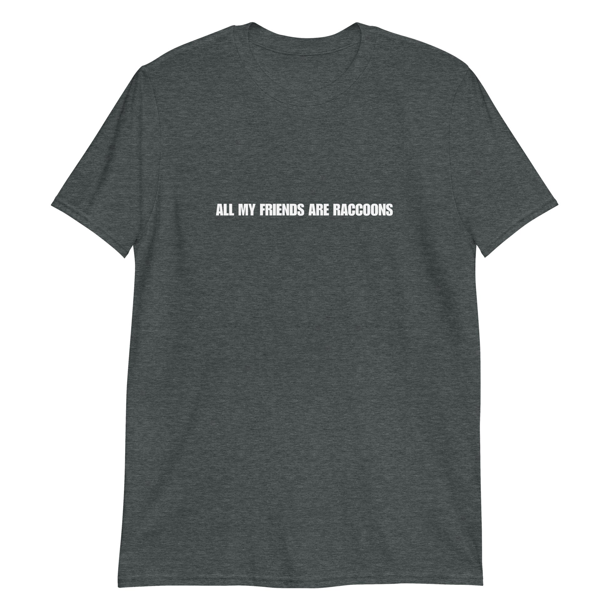 Dark gray raccoon lover quote t-shirt - A funny raccoon t-shirt. Stay weird and show off your love of raccoons in this funny raccoon quote t-shirt. It's a classic soft and comfortable tee with a funny saying about raccoons. Make a statement in this unique everyday t-shirt or give it as a funny gift for raccoon lovers and animal enthusiasts of all kinds.