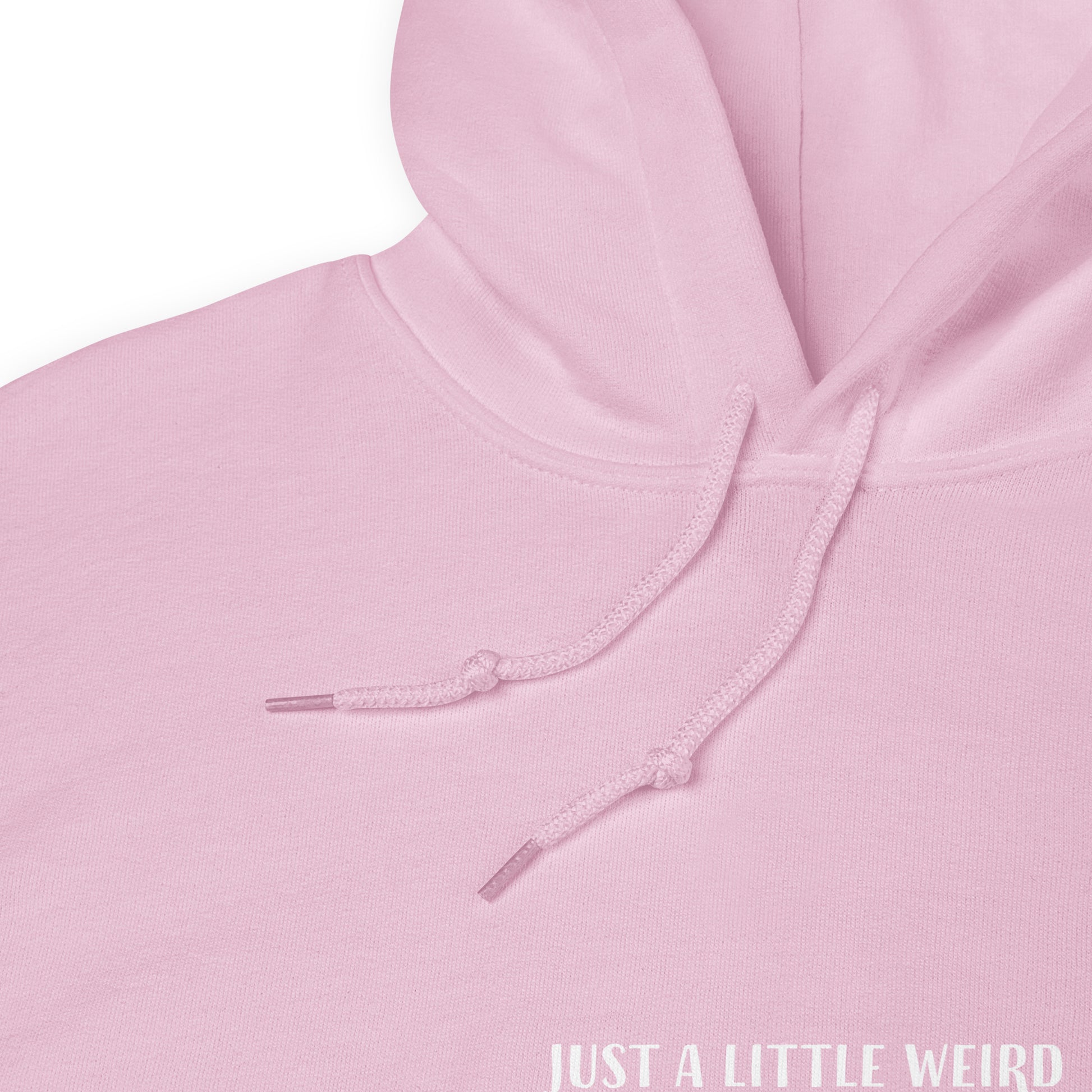 Light pink weird vibes only hoodie with cute quote about being weird - Weird in a good way, cute quote hoodie. Stay weird in this weird vibes only hoodie. It's a classic hooded sweatshirt with an inspirational happy quote about being yourself. Celebrate your weirdness and make a statement with a unique positive message hoodie made just for you. Look good in this weird vibes hoodie.