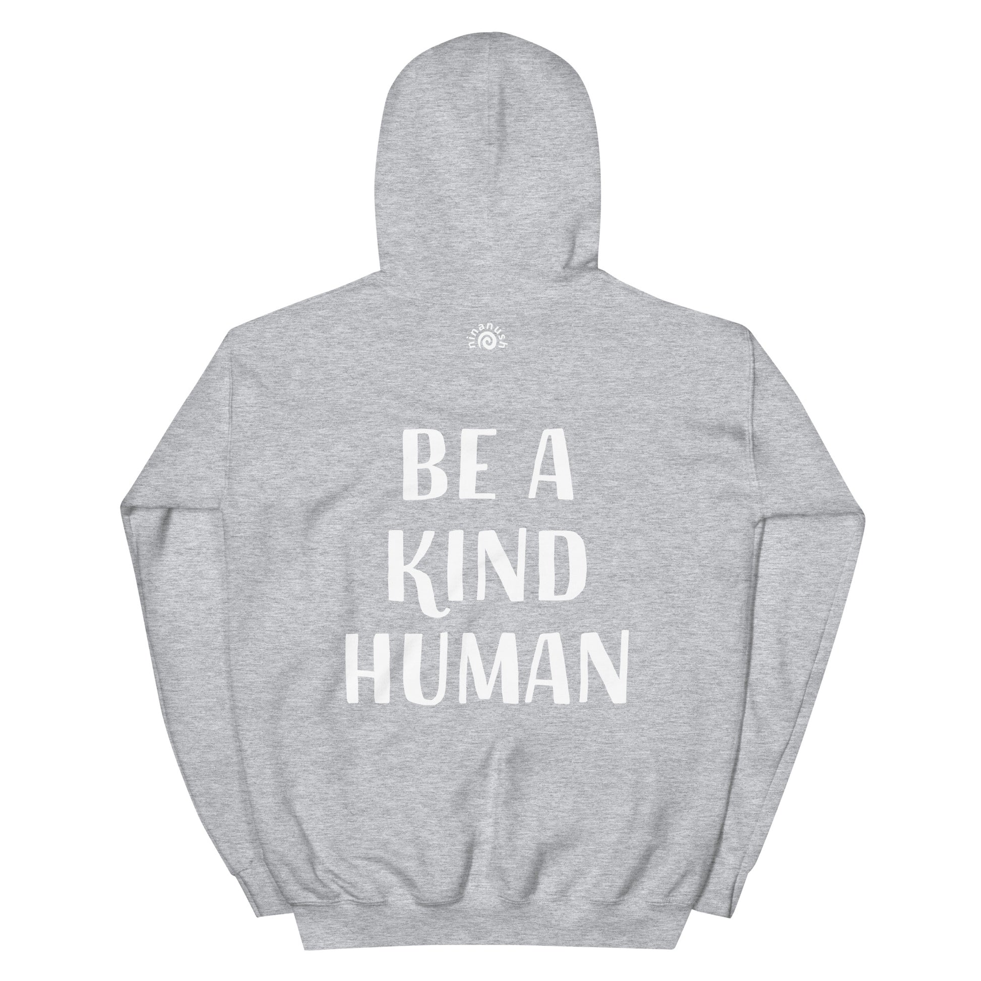 Light gray inspirational quote hoodie - This Be A Kind Human hoodie is soft, cozy and made just for you. It's a comfortable hoodie with a meaningful message about being kind. The hoodie's inspirational quote is meant to inspire empathy and a reminder to do good and do our best. Wear this positive saying hoodie, be kind to all kinds and do what makes you smile. 