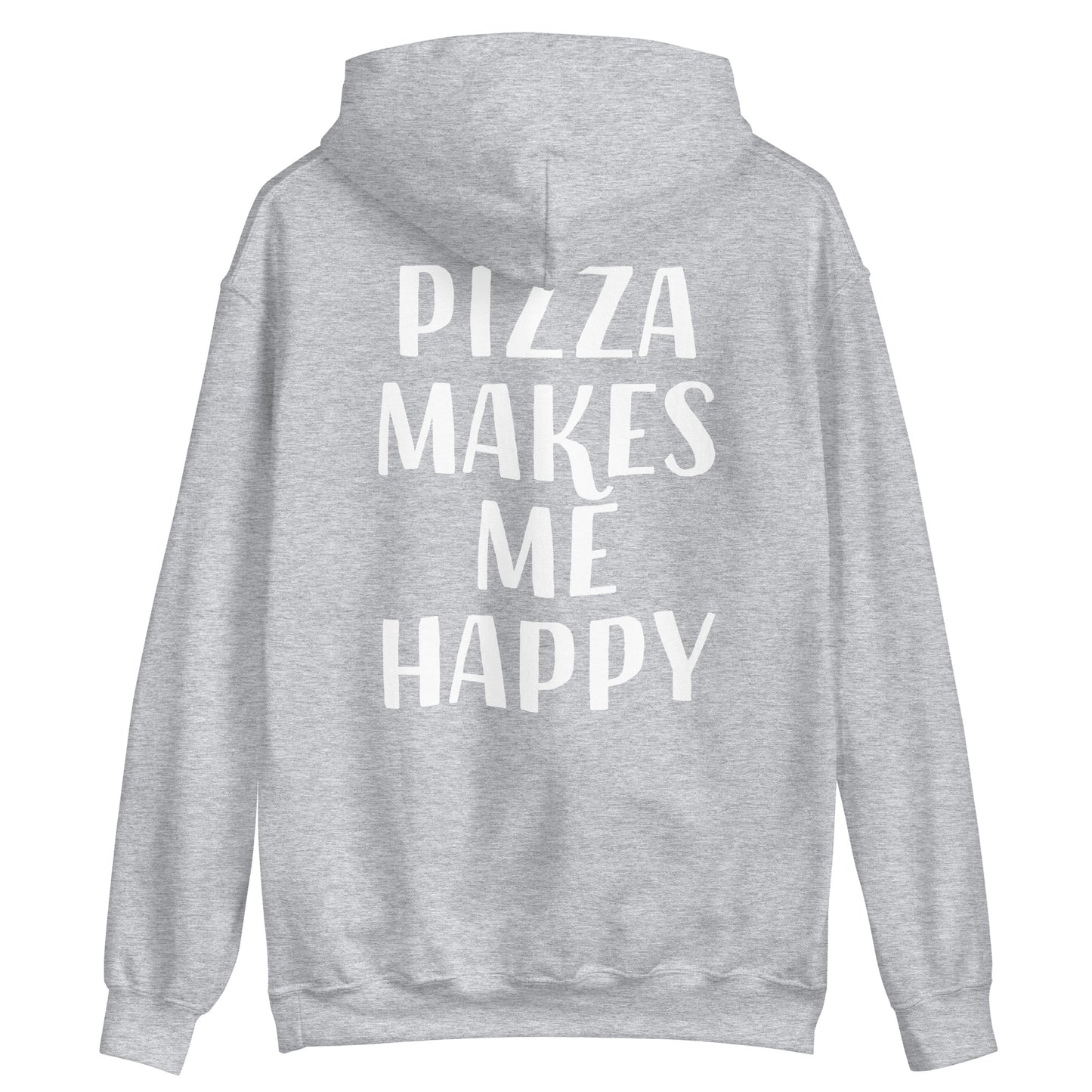 Gray funny foodie hoodie for pizza lovers - This funny foodie hoodie is a must have for all pizza enthusiasts. It's a comfortable and unique hooded sweatshirt with a positive message about pizza. If you love pizza, this funny foodie design was made just for you. Make a statement and eat pizza in this sweatshirt or give it as a unique gift for a pizza lover.